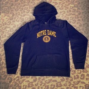 Navy blue University of Notre Dame sweatshirt